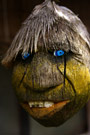 Rob Gudge's shrunken head - coconut carving